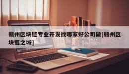 赣州区块链专业开发找哪家好公司做[赣州区块链之城]