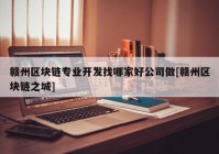 赣州区块链专业开发找哪家好公司做[赣州区块链之城]